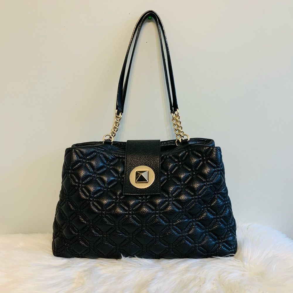 Kate Spade Astor Court Elena Quilted Leather Black Shoulder Bag! 🔥